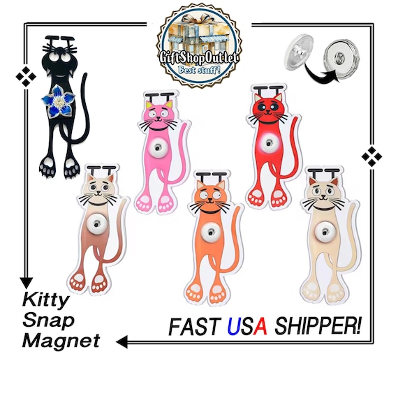 KITTY Snap Button MAGNET, Refrigerator magnet, Locker Magnet, Snap button magnet, Kitty magnet, KITTY Snap, Cat lover gift, Kitty Snap
