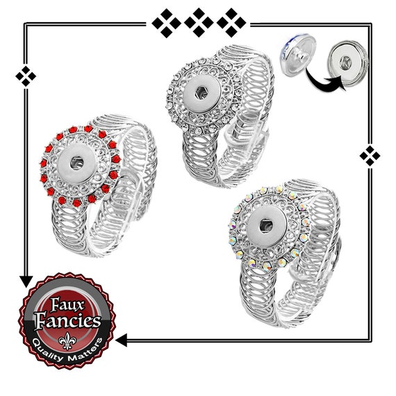 CLEARANCE! Snap Button ADJUSTABLE Bracelet, Rhinestone BRACELET for Ginger Snap, Snap Jewelry, Changeable Snap Buttons, #SnapButtonJewelry