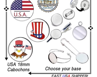USA 18mm Cabochon Charm, UsA Pins, UsA Bracelet, UsA Hair Clip, UsA Snap Button, USA Olympics, Team UsA Pin, USA World Cup