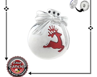Christmas Ornament Reindeer Snap Buttons, Ginger Snaps, Snap on Charms, changeable Snap, Rhinestone Snap, Snap Button Jewelry, #ReindeerSnap