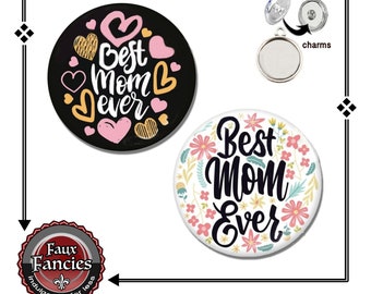 Snap Buttons OR Charm for BEST Mom, 18mm Ginger Snaps, Mothers Day Gift, #GiftForMom, Snap Charms, Changeable Snap, Snap Snap, Jewelry gift
