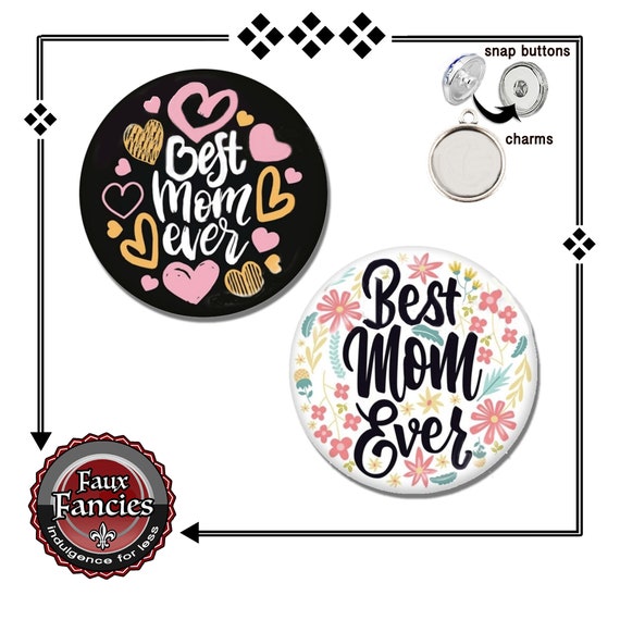 Snap Buttons OR Charm for BEST Mom, 18mm Ginger Snaps, Mothers Day Gift, #GiftForMom, Snap Charms, Changeable Snap, Snap Snap, Jewelry gift