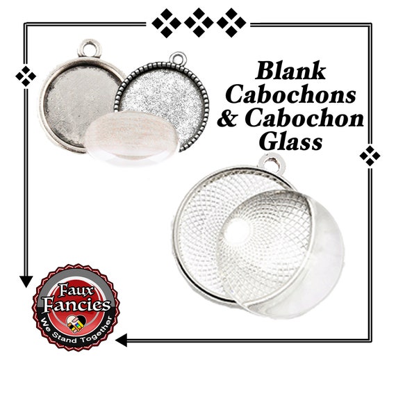 Cabochon Blanks, Cabochon Pendant, Black Cabochons, Cabochon Charms, Cabochon Setting, Cabochon with Glass, #CabochonBlank, #CabochonGlass,