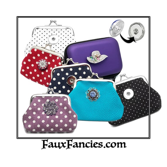 Snap Button Coin Purse, 18mm Snap Button Accessory, Ginger Snaps, Snap Snap Buttons, #GiftForHer, #JewelryGift, #SnapJewelry, #SnapButtons
