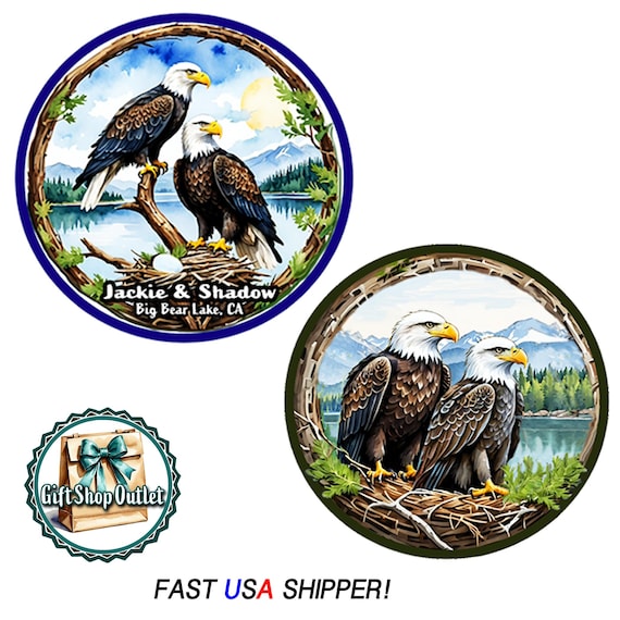 Handmade Jackie and Shadow Eagle GLASS CABOCHON Keyring or Magnet