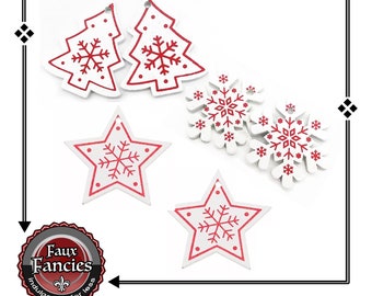 HOLIDAY ORNAMENTS, White Wood Ornaments, Christmas Tree Ornaments, Snowflakes, Paintable Ornament, Christmas Tree Decoration, #Ornaments