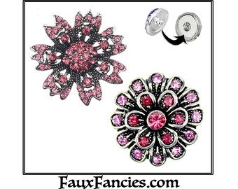 SNAP Buttons, Shapes of PINK Snaps, 18mm Ginger Snaps, Snap Charms, #SnapButtons, #RhinestoneCharms, Snap Jewelry Snap, #FlowerSnapButton