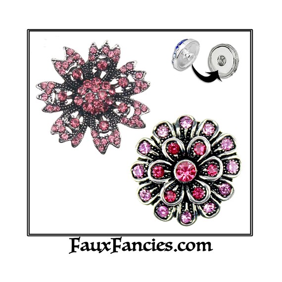 SNAP Buttons, Shapes of PINK Snaps, 18mm Ginger Snaps, Snap Charms, #SnapButtons, #RhinestoneCharms, Snap Jewelry Snap, #FlowerSnapButton