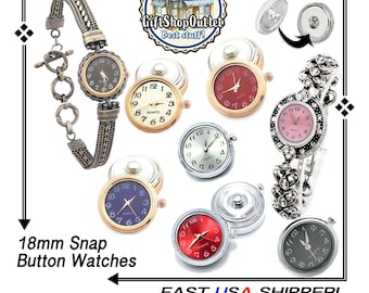 CLEARANCE! Snap Button WATCHES for 18mm bases, Snap Buttons,  Ginger Snaps, Noose Snaps, #SnapButtonWatches, #SnapButtons, #GiftForHer