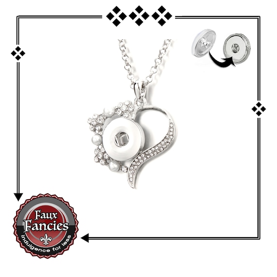 GORGEOUS Heart Pendant for Snap Buttons, 18mm Ginger Snap Pendant, #SnapButtons, Snap Charms, Rhinestone Snaps, #SnapSnaps, #SnapJewelry
