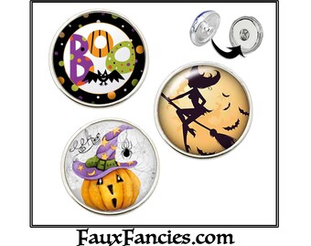 Spook-tacular Cabochon Snap Buttons, 18mm Ginger Snaps - Snap on Charms, Interchangeable Snap, Rhinestone Snaps, Snap Snap, Jewelry gift