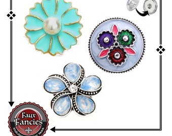 COLoRFUL Flower RHINESTONE Snap Buttons, Ginger Snaps, Flower Snap Charms, #BraceletCharm, #SnapCharm, #SwitchableSnaps, Flower Charm
