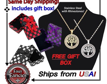TREE of LiFE Pendant, Stainless Rhinestone Tree of Life Necklace, Rhinestone Pendant, #TreeOfLife, #RhinestoneTreeOfLife, #RhinestonePendant