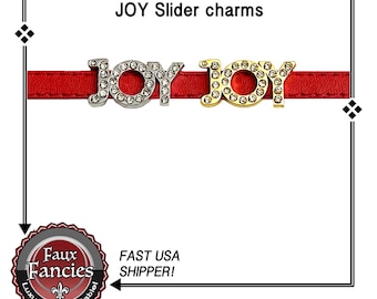 JOY Slide Charm: 8mm Letter Slider - Gold or Silver