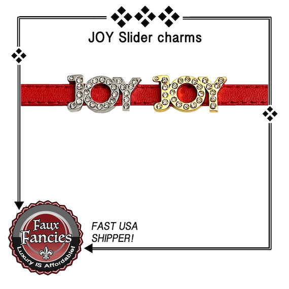 JOY slide charm, Joy slider, letter sliders, Christmas charms, Christmas Sliders, 8mm sliders, 8mm slide letters, 8mm Christmas slide charm