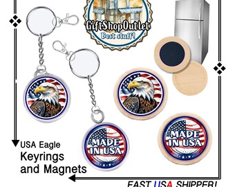 EAGLE Handmade Keyring, Bald EAGLE Magnet, EaGLE Handmade Fridge Magnet, #USAEagle, #MadeInUSA, #USAKeyRing, #BaldEagleGift, #USAFlagGift