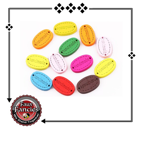 CLEARANCE! BUTToNS, BuTTONs! 3 PCs Handmade Label Button, Handmade Label Charm, Handmade Label Scrapbook Button, #WoodenButton, #CraftButton