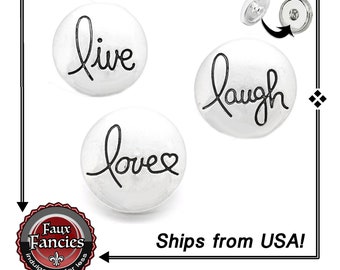 LIVE, LAUGH, LOVE 18mm Snap buttons, 18mm Snap Buttons, Love Snap Button, #LiveLaughLove, #LoveSnap, #LiveLaughLoveCharm, #LoveYouSnapButton