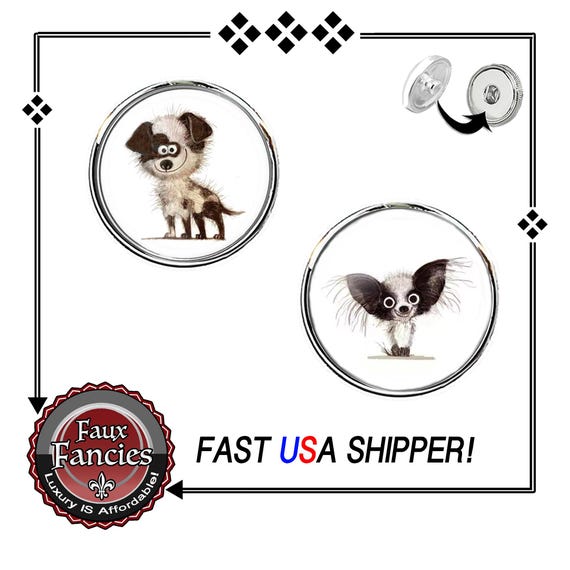 Snap Button PUPPY DOGS! Dog Ginger Snaps, Dog Snap Charms, #DogCharms, #PuppySnaps, #SnapButtons, #DogGiftForHer, #CuteDogs. #SnapCharms