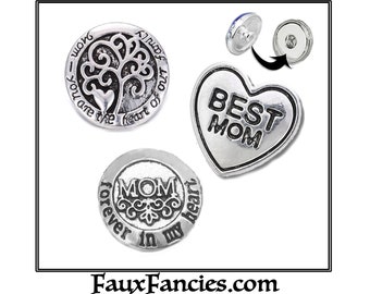 18mm Snap Buttons, SALE - Mom Ginger Snaps, Mom Gift, Snap on Charms, Interchangeable Snap, Rhinestone Snaps, Snap Snap, Jewelry gift
