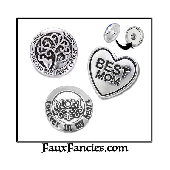 18mm Snap Buttons, SALE - Mom Ginger Snaps, Mom Gift, Snap on Charms, Interchangeable Snap, Rhinestone Snaps, Snap Snap, Jewelry gift