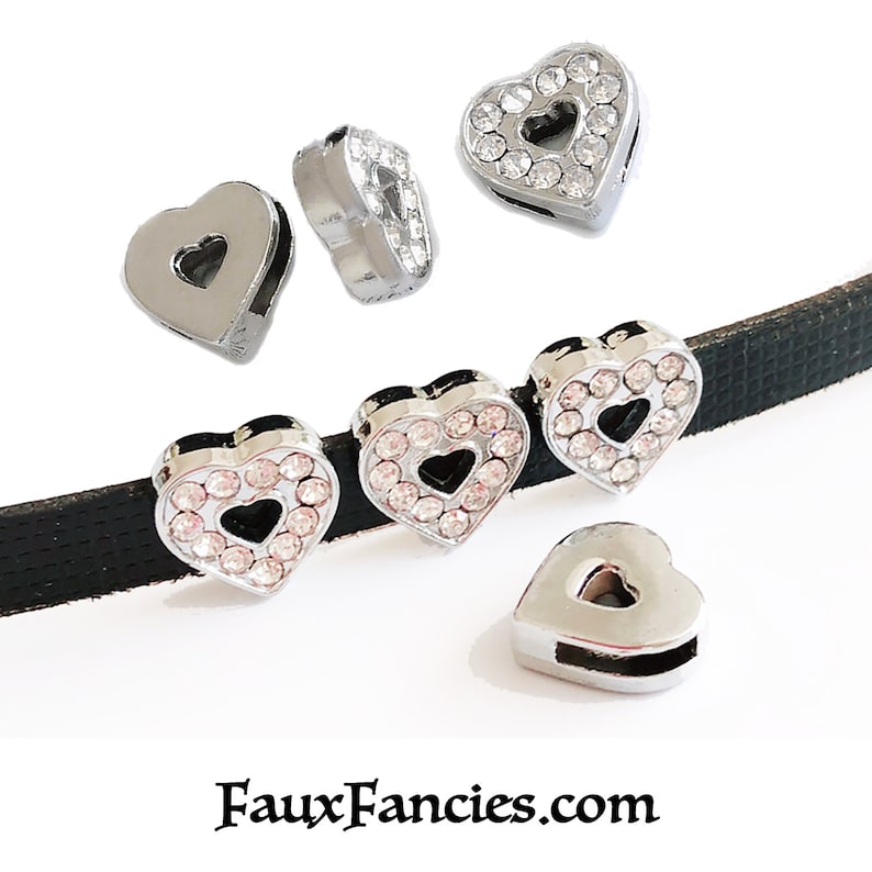 Rhinestone 8mm Slider Charms Slide Charm Slider Flower Etsy