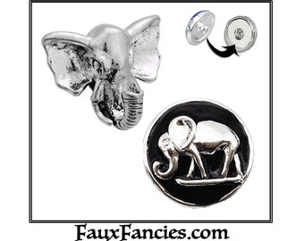Elephant Snap Buttons, 18mm Ginger Snap, Elephant Charm, Snap Charm, Snap on Charms, #ChangeableSnap, #SnapButtons, #ElephantCharm