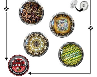 SNAP BUTTONs, CABOCHON Snap Charm,  Colorful Mandala Charm, Tree of Life Cabochons, #SnapButton, #BraceletCharm, #BraceletSnap. #SnapJewelry