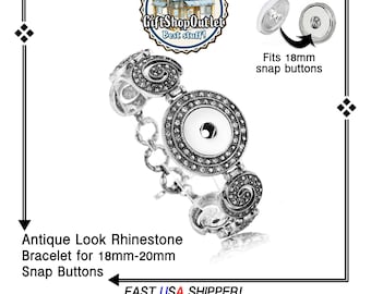 SNAP Button Bracelet, GORGEOUS RHINESTONE Adjustable Snap Bracelet, Bracelet for Snap Buttons, #SnapButtonJewelry, #SnapJewelry, #Bracelet