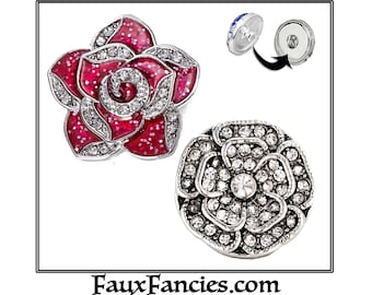 SNAP Buttons, FABULOUS COLORFUL Snap, Flower Ginger Snaps, Flower Snap Charms, Rhinestone Snaps, Snap Jewelry, #FlowerSnapCharm, Flower Snap