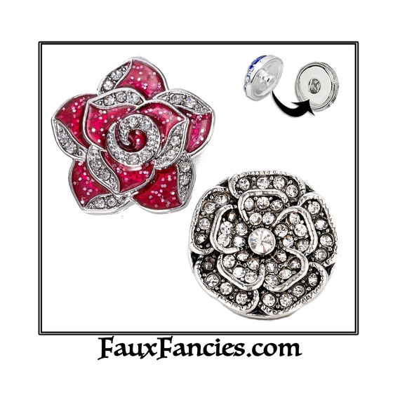 SNAP Buttons, FABULOUS COLORFUL Snap, Flower Ginger Snaps, Flower Snap Charms, Rhinestone Snaps, Snap Jewelry, #FlowerSnapCharm, Flower Snap