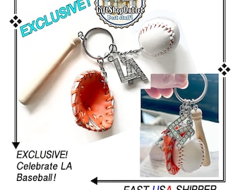 L.A. Baseball Key Rings, EXCLUSIVE L.A. BASEBALL, Baseball gift, Celebrate October Baseball, #LABaseball, #KeyRingGift, #BaseballJewelry