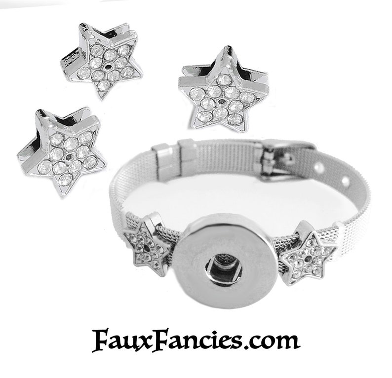 Rhinestone 8mm Slider Charms Slide charm Slider Flower Etsy