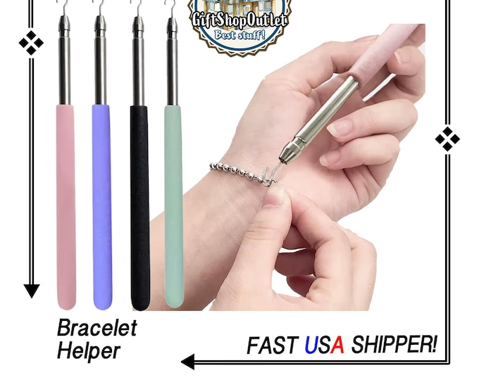 Featured listing image: Bracelet Helper TOOL, Zipper helper, Bracelet assist, Tool for bracelets, Jewelry tools, #ZipTool, #JewelryTool, Bracelet Hook, Jewelry Hook