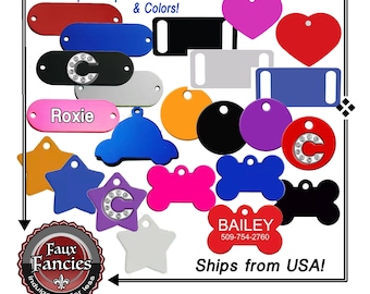 ID Tag, Pet Collar Tag, Engravable ID Tag, Pet Tag, Metal ID Tag, Colorful iD Tag, Multiple Shapes, #DogTag, #IDTag, #PetCollar, #ChokerTag