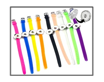 Silicone BRACELET, 18mm Snap Base, 8mm Bracelet, Slide Bracelets, Ginger Snap, Snap, Gift for her, Jewelry gift, Snap jewelry, Snap Button