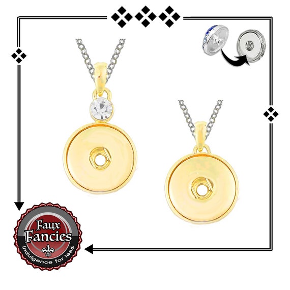 Simply Nice Snap Button Pendants, Snap Jewelry Pendant, 18mm Ginger Snaps, #SnapButtons, #SnapButtonJewelry, #SnapCharms, #GoldSnapNecklace