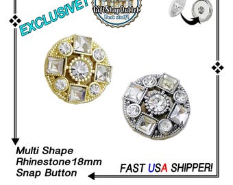 Shimmering EXCLUSIVE RHINESTONE Snap Buttons, BRILLIANT Snap Charms