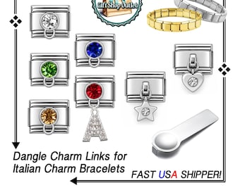 ITALiAN BRACELET DaNGLE Charms, Italian Bracelet Charms, Italian Bracelet Links, Gift for Her, #ItalianCharmBracelet, #DangleCharms