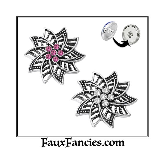 SALE! SNAP Buttons, Rhinestone Snap Button, Ginger Snap, Snap Charm, #BraceletCharm, Flower Rhinestone Snap, Snap Jewelry, #RhinestoneFlower