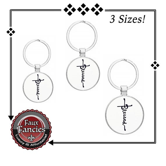 BLESSED Keyring, CHRISTIAN Keyring, #BlessedGift, #ChristianKeyring, #ReligiousKeyring, #GiftForHer, Gift for Christian, Stocking stuffer