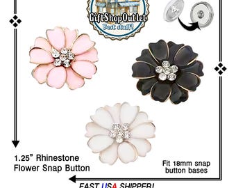 Rhinestone EXCLUSIVE FLOWER Snap Button, BEAUTIFUL Flower Snap with Rhinestones, Flower snap, SnapPopper, #RhinestoneSnapButton, #SnapPopper