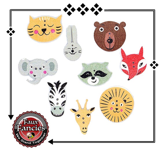 CLEARANCE! BUTToNS, BuTTONs! 3 PCs ANIMAL Wooden Buttons, ANIMAL Charm, Animal Scrapbook Button, Animal Button, #WoodenButton, #CraftButtons