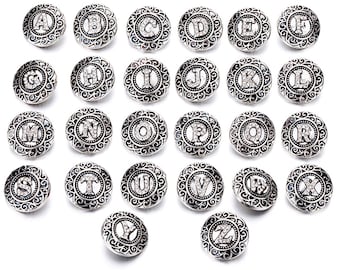SALE 18mm Rhinestone Letter Snap Buttons, Ginger Snaps, Snap Charms, Changeable Snap, Rhinestone Snaps, Snap Button Jewelry, #SnapButtons