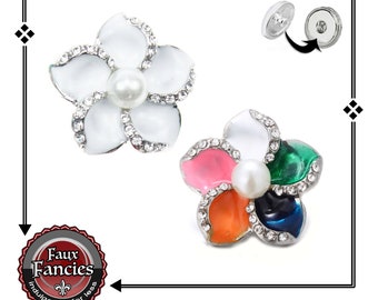 RHINESTONE Snap Button, Flower Snap Charm, Ginger Snaps, Floral Snap, #SnapButton, #SnapCharm, #FlowerCharm, #SnapJewelry, Rhinestone Flower