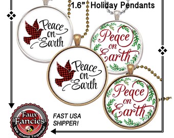 PEACE CHRISTMAS Pendant, Handmade Pendant, Christmas Jewelry, #ChristmasPendant, #ChristmasJewelry, #PeacePendant, #ChristmasGift