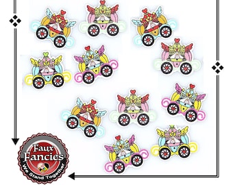 CLEARANCE! BUTToNS, BuTTONs! 3 PCs Princess Carriage Button, Princess Charm, Princess Scrapbook Button, #WoodenButton, #CraftButtons