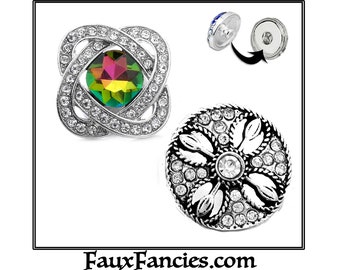 SNAP Buttons, BeautiFul 18mm Ginger Snaps, Flower Snap Charms, Changeable Snap, Rhinestone Snaps, Snap Jewelry gift, Rhinestone Snap Button