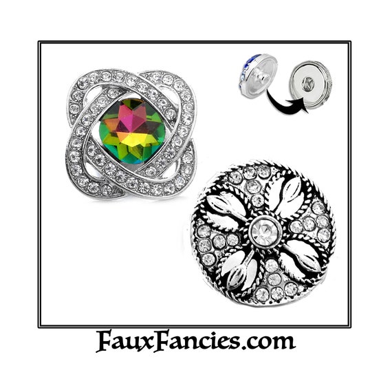 SNAP Buttons, BeautiFul 18mm Ginger Snaps, Flower Snap Charms, Changeable Snap, Rhinestone Snaps, Snap Jewelry gift, Rhinestone Snap Button