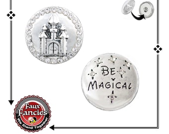 18mm Snap Buttons, Castle Snap Button, Ginger Snap, Snap Charm, #BraceletCharm, Rhinestone Snap, Snap Jewelry, #BeMagicalCharm, Castle Charm